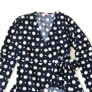 Laurie Felt polka dot top dark blue almost black color